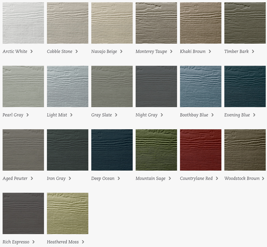 Colors of James Hardie Siding for Chester County, PA