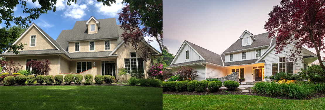 Failing Stucco Replaced with Hardie Siding In Chadds Ford