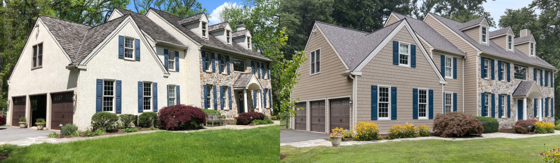 Beautiful Two-Story Colonial Home Exterior Update in Media, PA